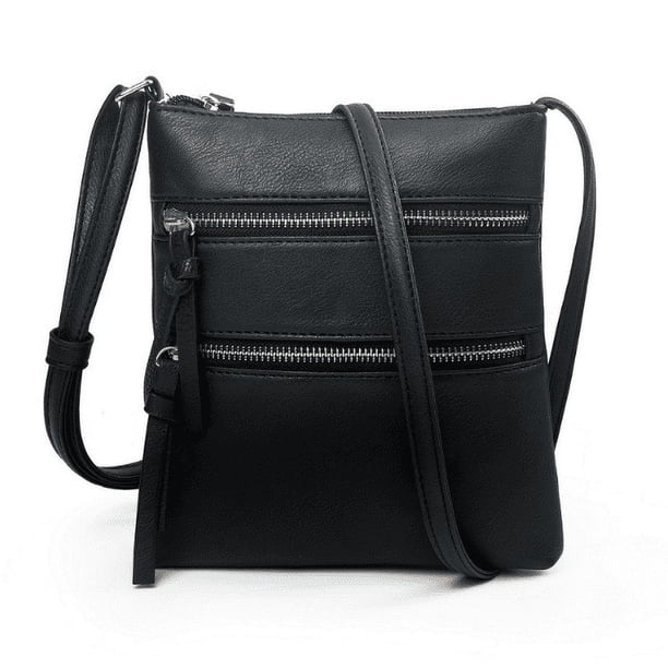 Bolsillo multifuncional de ocio con doble cremallera, bolsa vertical para mujeres, bolso de hombro, bolso cruzado