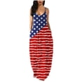 thumbnail image 1 of PALACLOTH Women Loose Spaghetti Strap Pocket Cami Summer Dress For Independence Day, 1 of 2