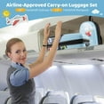 thumbnail image 4 of Costway 16" Carry-on Suitcase & 13" Backpack with 4 Spinner Wheels & Telescopic Handle With car pattern, 4 of 10