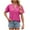 Hot Pink, variant on gakvbuo Womens Tops!Fashion Casual Women's Solid Short Sleeve V-neck Button T-shirt Top Blouse