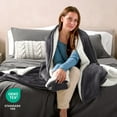 thumbnail image 6 of Bare Home Plush Sherpa Bed Blanket - Fluffy & Soft - Reversible - Lightweight - King, Forged Iron Gray, 6 of 10