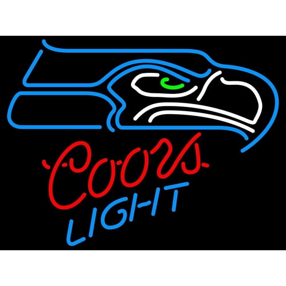 Queen Sense 10" Vivid For Seattles Sports Team Seahawks Coor Light LED Sign Neon Sign Light Lamp Super Durable Bright STSZLED431