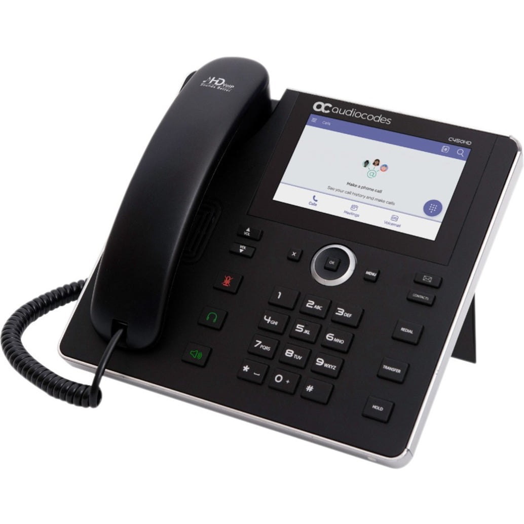 AudioCodes C450HD IP Phone, Corded, Corded/Cordless, WiFi, Bluetooth, Desktop, Black Walmart