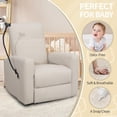 thumbnail image 5 of hzlagm Electric Power Swivel Rocker Recliner Chair Recliner Glider with USB Ports and Cell Phone Holder for Living Room Bedroom - Creamy White, 5 of 9