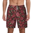 thumbnail image 3 of Uemuo Rose Flowers Pattern Mens Swim Trunks Quick Dry Board Shorts with Mesh Lining, Stretch Beach Shorts Quick Dry No-Chafing Board Shorts-3X-Large, 3 of 9
