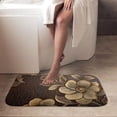 thumbnail image 4 of 1pc Bronze Floral Pattern Absorbent Non-Slip Bathroom Thickened Flannel Rug Decor,Soft,Quick Drying,Suitable For Indoor/outdoor Use,Bathrooms,Bedrooms,Kitchens,Terrace,Laundry Rooms,16"x24", 4 of 9