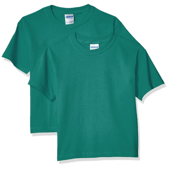 Gildan unisex child Ultra Cotton Youth T-shirt, 2-pack T Shirt, Jade Dome, Large US Pack of 2