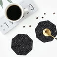thumbnail image 5 of Balery 6 Pcs Spider Web Blackleather Coasters Set, Drink Table Cup Coasters For Living Room Kitchen Coffee Decor, 5 of 9