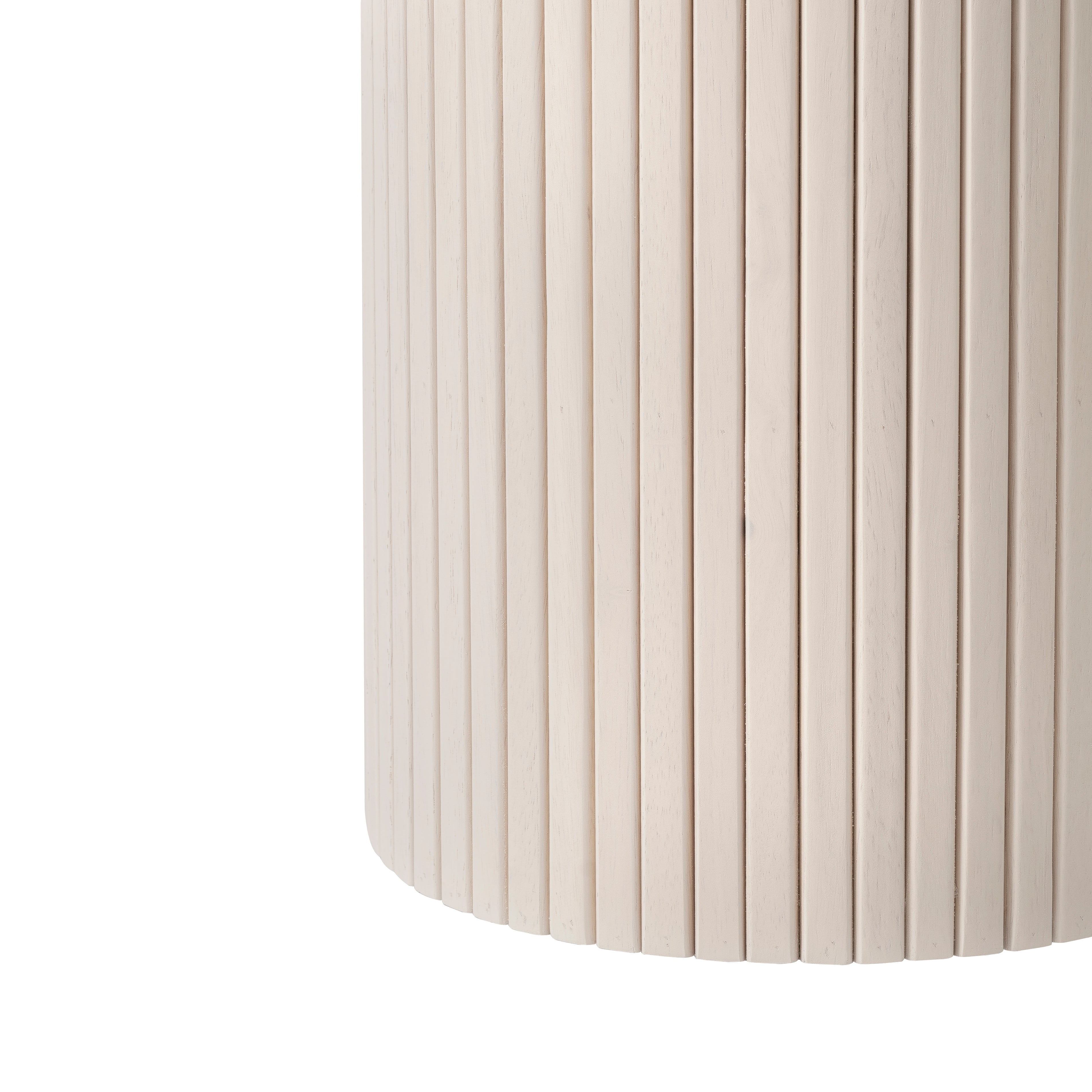 SHYFOY Round Solid Wood End Table White Pedestal Side Table Living Room Furniture Accent End Table with Solid Wood Base