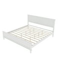 thumbnail image 5 of Euroco Mid-Century Wood King Size Platform Bed with Headboard and Wood Slat Support, No Box Spring Needed, White, 5 of 9