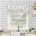 thumbnail image 4 of Botanical Window Valance Curtains Meadow Plants Flower Leaves Spring Watercolor Floral Vintage Window Treatment for Kitchen Bathroom Bedroom Butterflies Rod Pocket Short Curtain 1 Panel, 54x18 in, 4 of 7