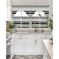 thumbnail image 5 of Sage Green Black Stripe Kitchen Curtains Sets 24 Inch Length with Valance, Modern Abstract Coarse Striped Swag Valances and Tiers Curtain Set Drapes Swag Curtains for Living Room, Bathroom, Bedroom, 5 of 6