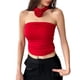 thumbnail image 2 of Camiseta Sin Tirantes 3D Flower Crop Tube Tops European Slim Fit Top Tee Ropa de verano (Rojo M) Cgtredaw Para estrenar, 2 of 5