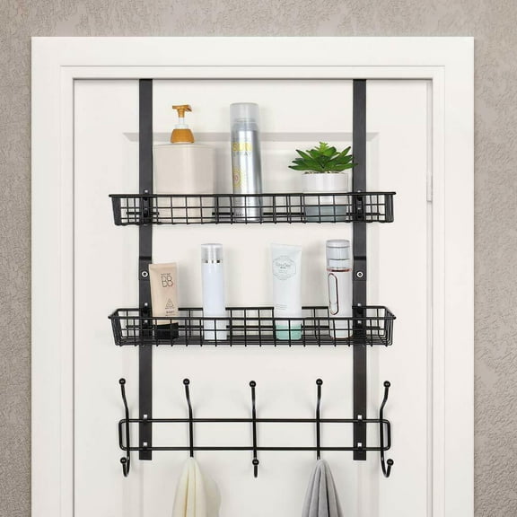 Storage Rack Hanger Over The Door Coats Towels Holder with 10 Round-head Hook