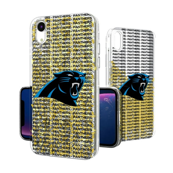 Carolina Panthers iPhone Text Backdrop Design Glitter Case