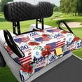 thumbnail image 4 of XYZCANDO 250th Anniversary American Flag Floral Golf Cart Seat Cover | 4 Pockets Non-Slip Washable Universal Accessory for 2-Seat Golf Cart, 4 of 9