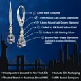thumbnail image 2 of Gem Stone King 925 Silver and 10K Yellow Gold Green Mystic Topaz and White Lab Grown Diamond Dangle Earrings for Women | 2.02 Cttw | Gemstone November Birthstone | Pear Shape 8X5MM, 2 of 6