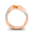 thumbnail image 4 of Diamond-Capitals 1.20 Carat Princess Cut Citrine Gemstone & Natural Diamond Shiny Engagement Ring for her Solid 14K Rose Gold Size 4, 4 of 8