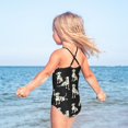 thumbnail image 5 of Girls' One-piece Swimsuit Cross Back Bathing Suit Beach Surfing Sizes 3T-10T White Dalmatian Dogs, 5 of 9