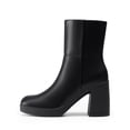 thumbnail image 4 of Women's Platform Ankle Boots Chunky High Heel Square Toe Gogo Booties Side Zipper Party Dress Shoes Comfortable, 4 of 7