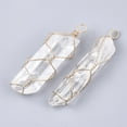 thumbnail image 2 of 5pcs Quartz Big Pendants with Iron Findings Nuggets Golden 67~91x15~25x12~20mm Hole: 6x5mm, 2 of 2