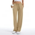 thumbnail image 3 of Women's Wide Leg Drawstring Low Rise Loose Sweatpants Lightweight Sport Flared Pants with Pockets, 3 of 8