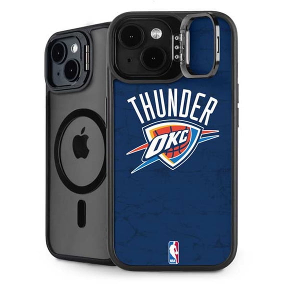 Skinit NBA OKC Thunder Distressed Blue iPhone 15 Plus Kickstand Case