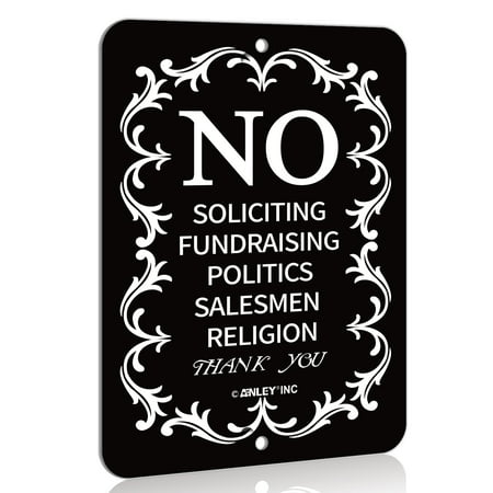 ANLEY No Soliciting Sign for Home and Business, Do Not Ring The Bell - Modern Design for Indoor and Outdoor Use - 6