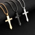 thumbnail image 2 of HOOUN Creative Sword Cross Pendant Stainless Steel Necklace Rolo Chain For Mens Women-vitage black, 2 of 9