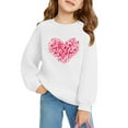 thumbnail image 3 of Spazoro Kids Girls Sweatshirts, Valentine's Day Heart Print Long Sleeve Crew Neck Casual Blouses Tops for Child Girls White Size 7 T, 3 of 3