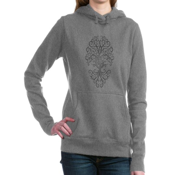 CafePress - Dark Treble Clef Tree Of Life Women's Hooded Sweat - Pullover Hoodie, Classic & Comfortable Hooded Sweatshirt