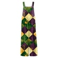 thumbnail image 5 of Fgvctg Mardi Gras Women's Jumpsuits Sleeveless Carnival Party Spaghetti Straps Overall Comfy Wide Leg Pant Mask Print Bib Overalls Rompers Sprimg Pant With Pockets Orange XXXXL, 5 of 5