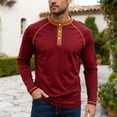thumbnail image 2 of Akiihool Mens Long Sleeve Tee Shirts Men's Oversized T-Shirts Heavyweight Cotton Vintage Washed Loose Fit Tee Shirts Red,S, 2 of 9