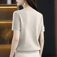 thumbnail image 7 of MEICHEN Women's Short Sleeve Pullover Fashion Crew Neck Knitted Shirt Elegant Lightweight Short Sleeve Spring Summer, 7 of 7