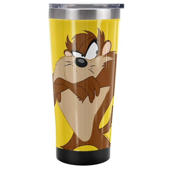 Looney Tunes Official Taz 20 oz Travel Tumbler, Stainless Steel, Vacuum Insulated with Leak Resistant Slide-Lock Lid