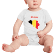 thumbnail image 2 of Belgiu Map Flag Cute Baby Bodysuit Romper (White, 12-18 Months), 2 of 5