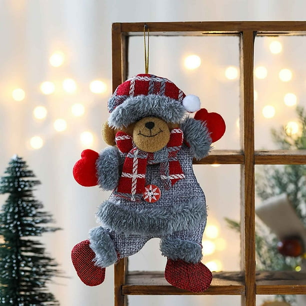 Navidad decoración Snowman Cerdito Oso Figura Collar Puerta Ventana Adornos Colgar Dispositivo, Old Man Snowman Deer Bear Figure Pendant Decoration Window Door Hanging Layout Props, Estilo