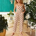 thumbnail image 2 of Ticikt Girls' Loose Fit Polka Dot Jumpsuit, Sleeveless Overalls with Pockets for All-Day Comfort,Khaki, 2 of 5