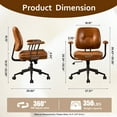 thumbnail image 2 of XIZZI Executive Office Chair Recline Function 19.7" Wide Seat, Ergonomic Desk Chair with Comfy Lumbar Support, Brown (PU Leather), 2 of 8