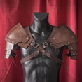 thumbnail image 2 of Faux Leather Medieval Shoulder Pauldron PU Shoulder Pauldron Knight for Costume Accessory Party Brown, 2 of 9