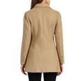 thumbnail image 3 of INSPIRE CHIC Winter Overcoat for Women's Notch Lapel Double Breasted Coats XS Khaki, 3 of 5