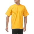 thumbnail image 4 of Pro Club Men's Heavyweight Cotton Short Sleeve Crew Neck T-Shirt,GOLD,S, 4 of 5