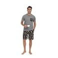 thumbnail image 6 of GIRUNS Men's Pajama Sets 2 piece Sets Crew Neck Shorts Sleeve and Shorts with Pocket Pjs Sleepwear Set Black Bear S, 6 of 8