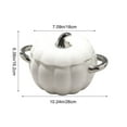 thumbnail image 3 of Ceramic Pumpkin Soup Bowl With Lid 1800ML Large Capacity Double Handle Bowl For Noodles Soup Or Home Dining, 3 of 6