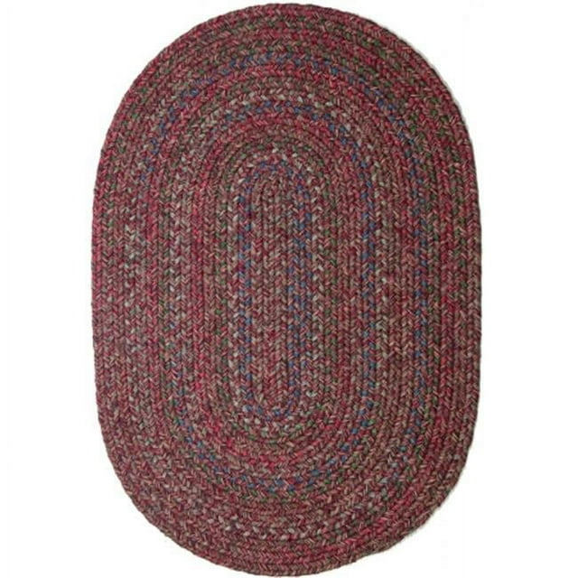 Rhody Rug Sophia Tapis Ovale Tressé Intérieur-Extérieur, Rouge Bordeaux, 2 x 3 Pi.