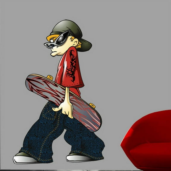 Wallhogs Skateboard Dude Cutout Wall Decal