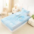 thumbnail image 4 of Manfei Blue Bownot Twin Sheets,Girls Personalized Letter A Bedding,3-Piece, 4 of 6