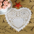 thumbnail image 5 of Worgeous 100 Pcs 5.5 Inch Hollow Love Heart Placemats Oil Proof Floral Paper Doilies Cake Baking Paper Mats Wedding Tableware Decoration, 5 of 8