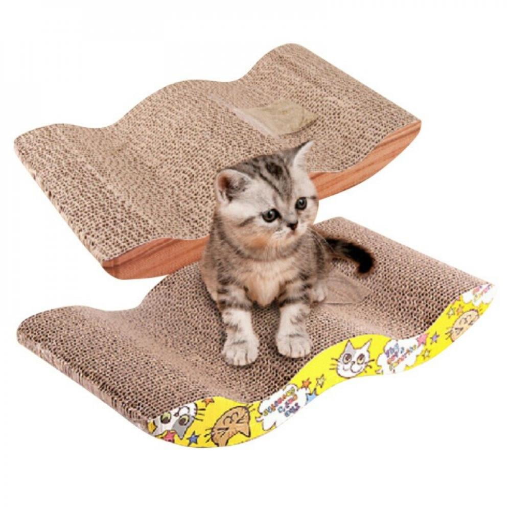 Cat Kitten Corrugated Paper Board Pad Scratcher Bed Mat Claws Scratch Care Toy # 