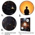 thumbnail image 3 of Designart "Orange Black Meditation Mystic Reflections painting" Portrait Floater Framed Canvas Wall Art, 3 of 7